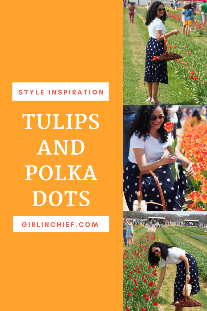 Spring-Summer Style: Tulips and Polka Dots #style #fashion #spring #summer #styleinspiration #polkadots #howtowearpolkadots #summerstyle #polkadotskirt